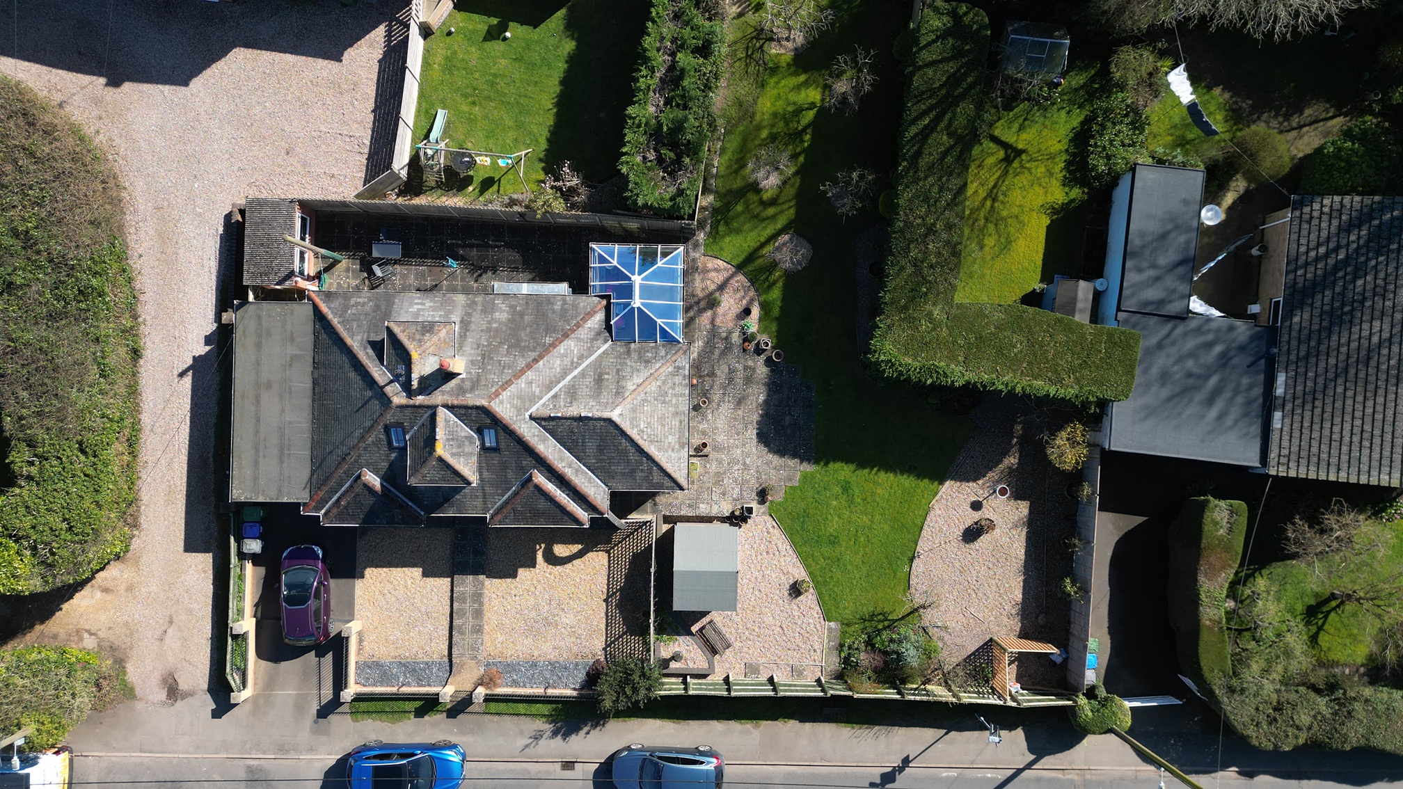 Domestic building layout aerial image